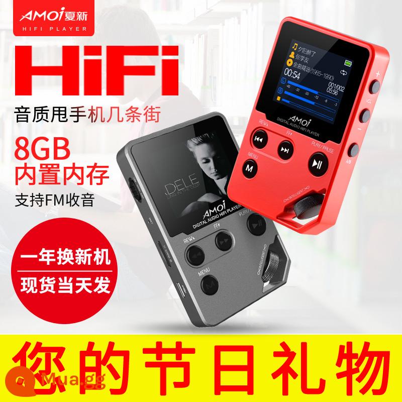 Máy nghe nhạc Amoi hifi không bị méo tiếng Bluetooth mp3 Walkman học sinh ghi âm xe hơi di động nhỏ FM - không gian màu xám