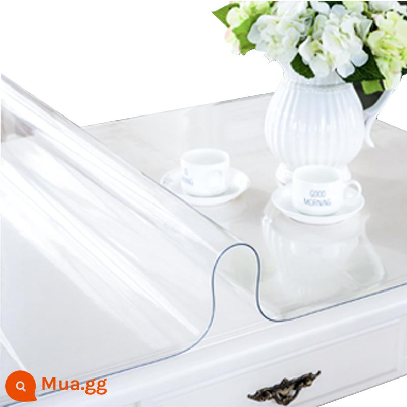 Trong Suốt Thảm Trải Bàn Nhựa PVC Kính Mềm Khăn Trải Bàn Chống Thấm Nước Chống Bỏng Chống Dầu Rửa Không Nhựa Bàn Thảm Máy Tính Để Bàn bộ Phim Bảo Vệ - [Phong cách không vị và chống rò rỉ] Trong suốt 1.5 [Có thể tùy chỉnh các góc tròn]@