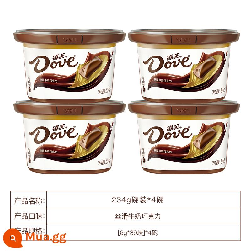 Dove cửa hàng hàng đầu sô cô la 234g * 4 bát sữa sô cô la đen và trắng đồ ăn nhẹ đồ ăn nhẹ thực phẩm giải trí - [Sữa 234g*4]