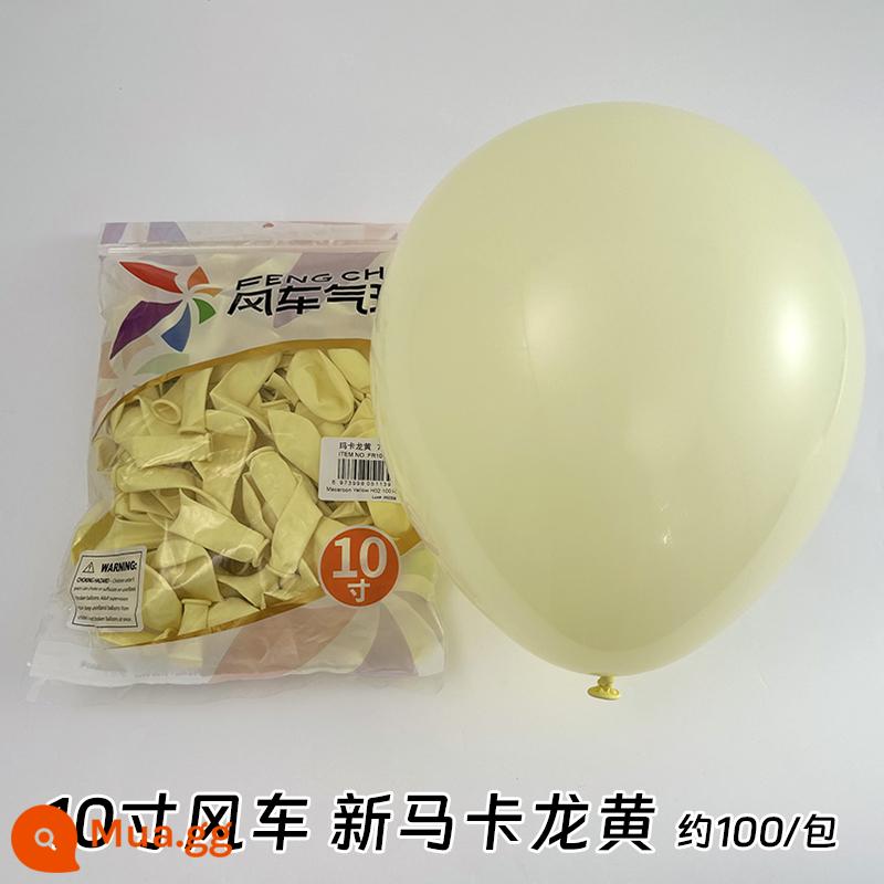 Cối Xay Gió Bóng 10 Inch 2.2 Gram Dày Cao Su Bóng Sinh Nhật Phòng Cưới Trang Trí Đám Cưới Tiếp Liệu - Maca màu vàng (màu vàng sữa) 100 cái/gói