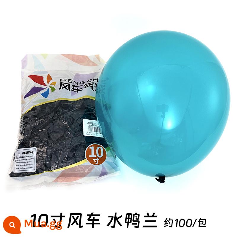 Cối Xay Gió Bóng 10 Inch 2.2 Gram Dày Cao Su Bóng Sinh Nhật Phòng Cưới Trang Trí Đám Cưới Tiếp Liệu - Xanh mòng két 100 cái/gói