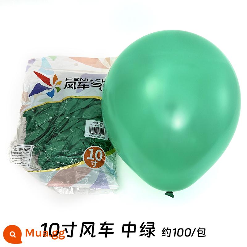 Cối Xay Gió Bóng 10 Inch 2.2 Gram Dày Cao Su Bóng Sinh Nhật Phòng Cưới Trang Trí Đám Cưới Tiếp Liệu - Xanh vừa 100 cái/gói