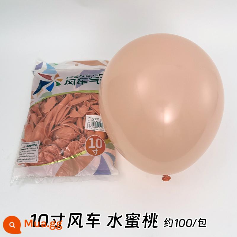 Cối Xay Gió Bóng 10 Inch 2.2 Gram Dày Cao Su Bóng Sinh Nhật Phòng Cưới Trang Trí Đám Cưới Tiếp Liệu - Đào 100 cái/gói