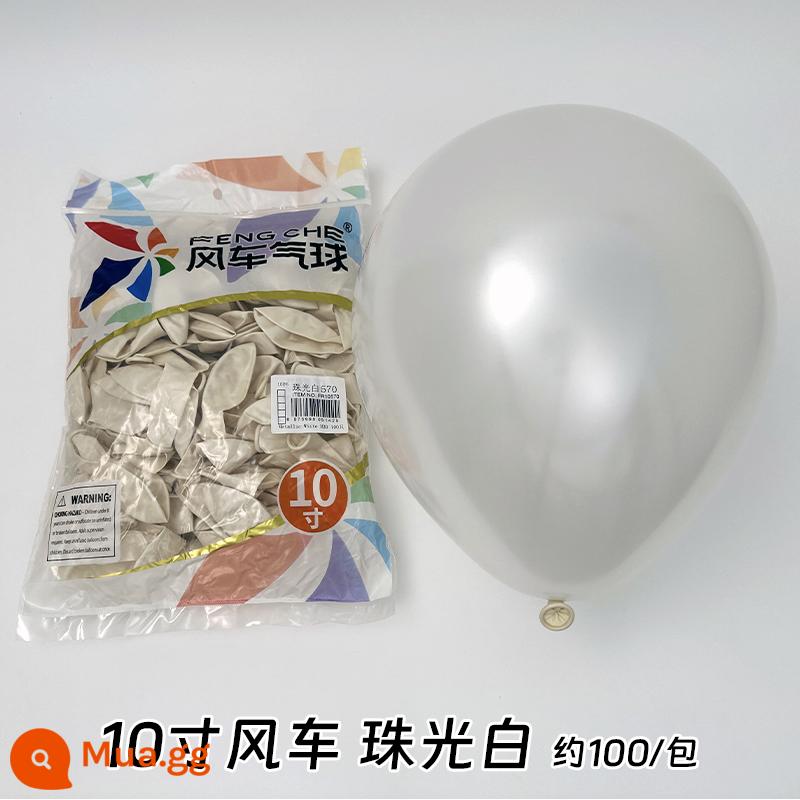 Cối Xay Gió Bóng 10 Inch 2.2 Gram Dày Cao Su Bóng Sinh Nhật Phòng Cưới Trang Trí Đám Cưới Tiếp Liệu - Ngọc trai trắng 100 cái/gói