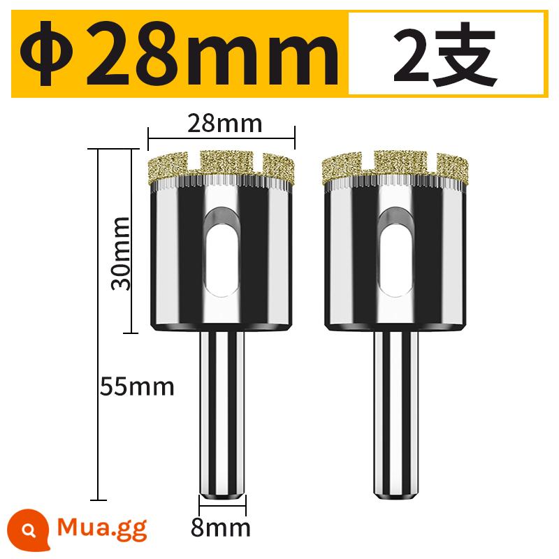 Mũi khoan gạch mũi khoan kính đầy đủ 6mm bằng đá cẩm thạch toàn gốm sứ thủy tinh hóa gạch đục lỗ đặc biệt hiện vật - 28mm hai