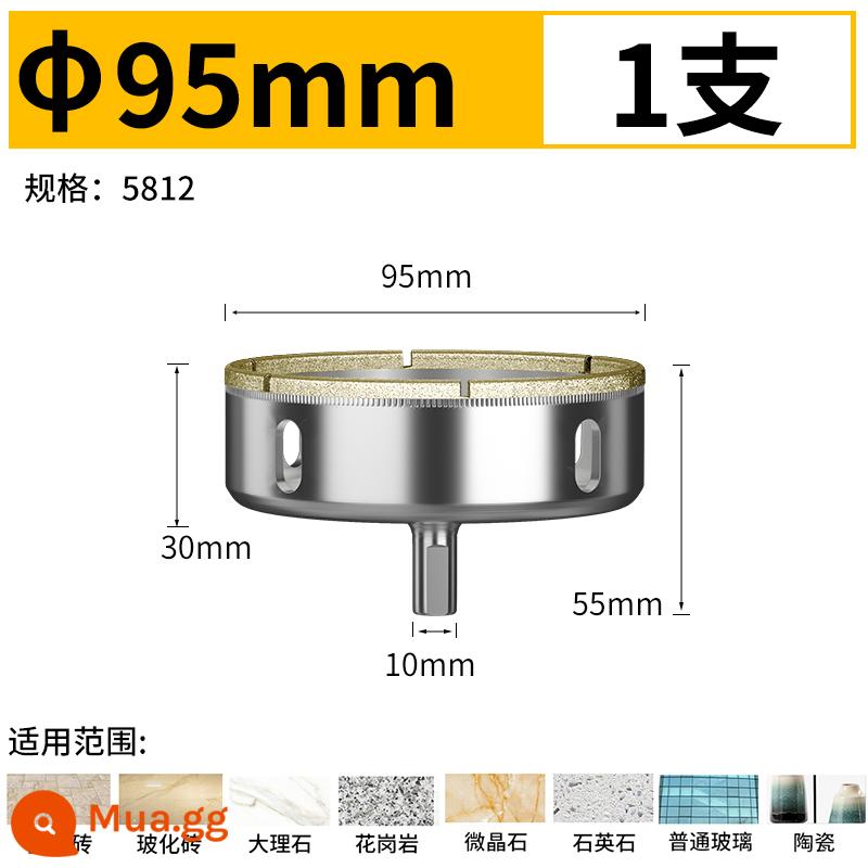 Mũi khoan gạch mũi khoan kính đầy đủ 6mm bằng đá cẩm thạch toàn gốm sứ thủy tinh hóa gạch đục lỗ đặc biệt hiện vật - đơn 95mm