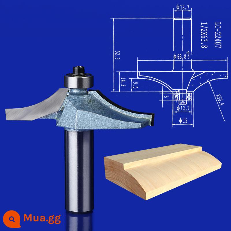 Huhao phi lê dao Minzi dao chế biến gỗ phay cắt khía công cụ cắt tỉa đầu máy R chamfering dao máy khắc chiêng dao - Dao cạnh bàn Huhao 1/2*63.8MM