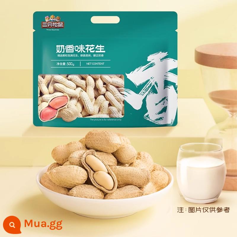 [Ba con sóc_Đậu phộng tỏi 500g] Đậu phộng rang nguyên vỏ, đồ ăn nhẹ tươi ngon cho bữa ăn nhẹ - [3kg/9,9 nhân dân tệ mỗi catty] Hương vị sữa_Chúc bạn có hàng đầy đủ