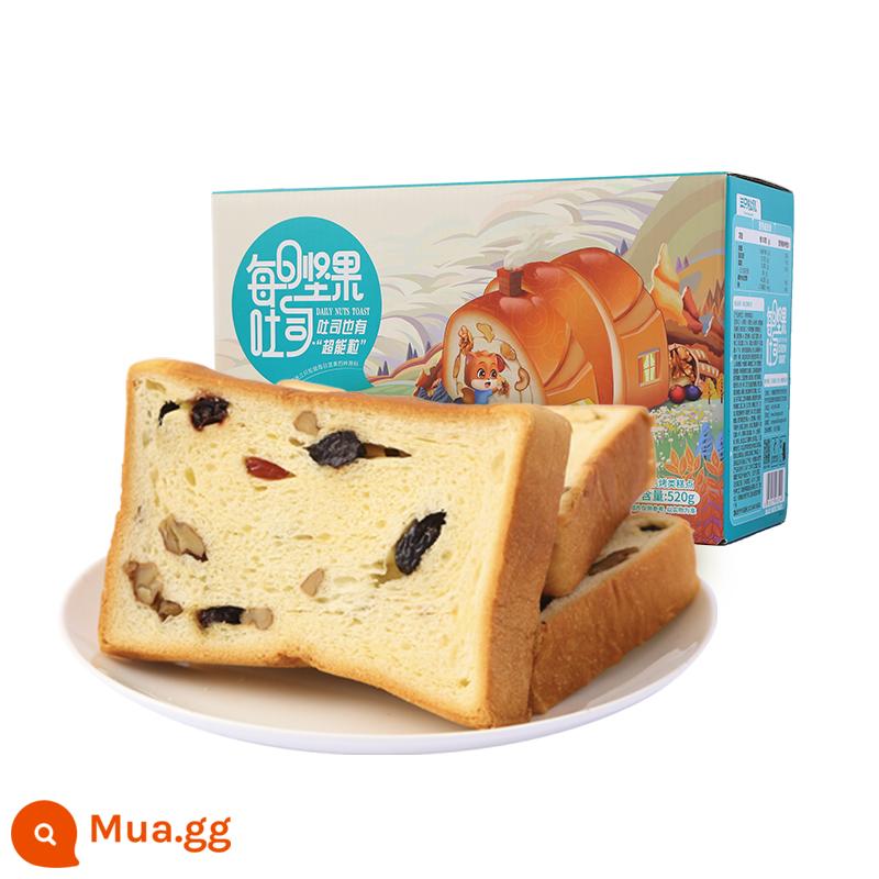 [Three Squirrels_Daily Nut Toast 520g] Bánh Mì Lát Bữa Sáng Dinh Dưỡng Pastry Thực Phẩm Tốt Cho Sức Khỏe - [Gói hương vị 520g/hộp, khoảng 10-12 gói] Hàm lượng hạt và trái cây sấy khô 30%