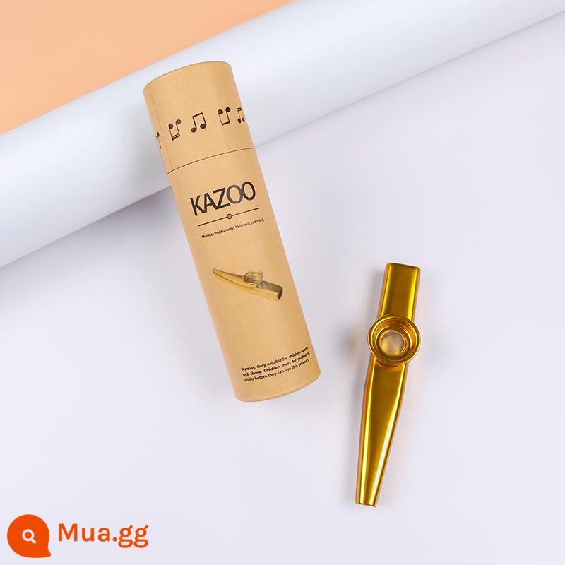 Chuyên nghiệp chơi kim loại Kazoo Kazoo Zuka sáo dễ sử dụng thích hợp guitar nhạc cụ đệm Ukri - Kèn kazoo kim loại (vàng)