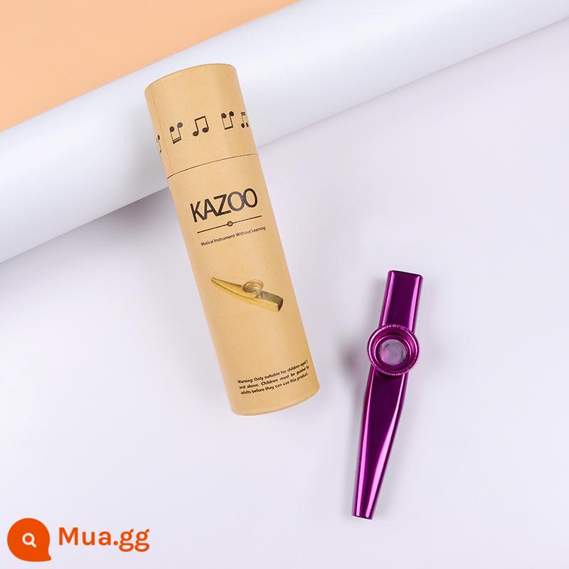 Chuyên nghiệp chơi kim loại Kazoo Kazoo Zuka sáo dễ sử dụng thích hợp guitar nhạc cụ đệm Ukri - Kèn kazoo kim loại (tím)