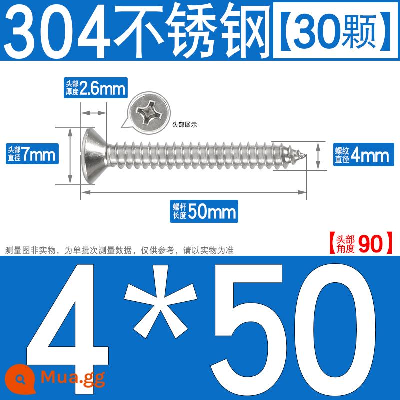 Thép không gỉ 304 vít tự tháo chéo vít đầu chìm vít gỗ mở rộng vít đầu phẳng 1M2M3M4M5M6 - M4*50[30 chiếc]