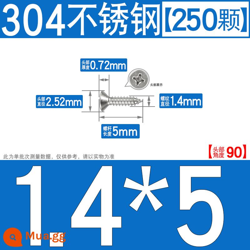 Thép không gỉ 304 vít tự tháo chéo vít đầu chìm vít gỗ mở rộng vít đầu phẳng 1M2M3M4M5M6 - M1.4*5[250 chiếc]