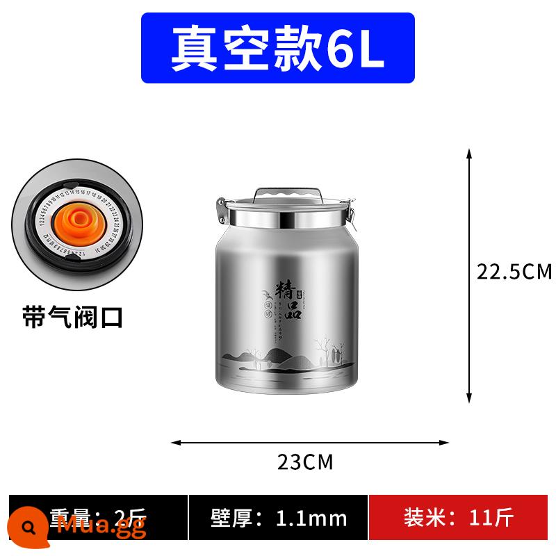 Xô đựng gạo hộ gia đình chống côn trùng và chống ẩm xi lanh đựng gạo kín cấp thực phẩm thùng lưu trữ hạt hộp đựng gạo thùng chứa bột - Vật liệu nhôm không gian [11 catties-model chân không không có bơm]