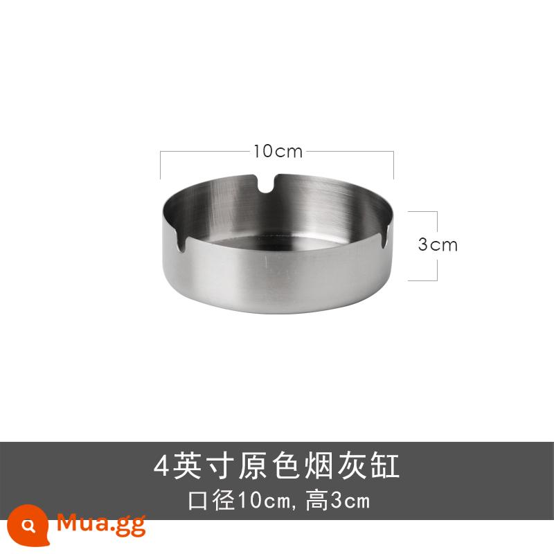 Gạt tàn inox thương mại chống gió thanh lớn Internet cafe phòng ăn khách sạn quà tặng quảng cáo đặc biệt logo tùy chỉnh - Màu cơ bản phẳng 10 cm