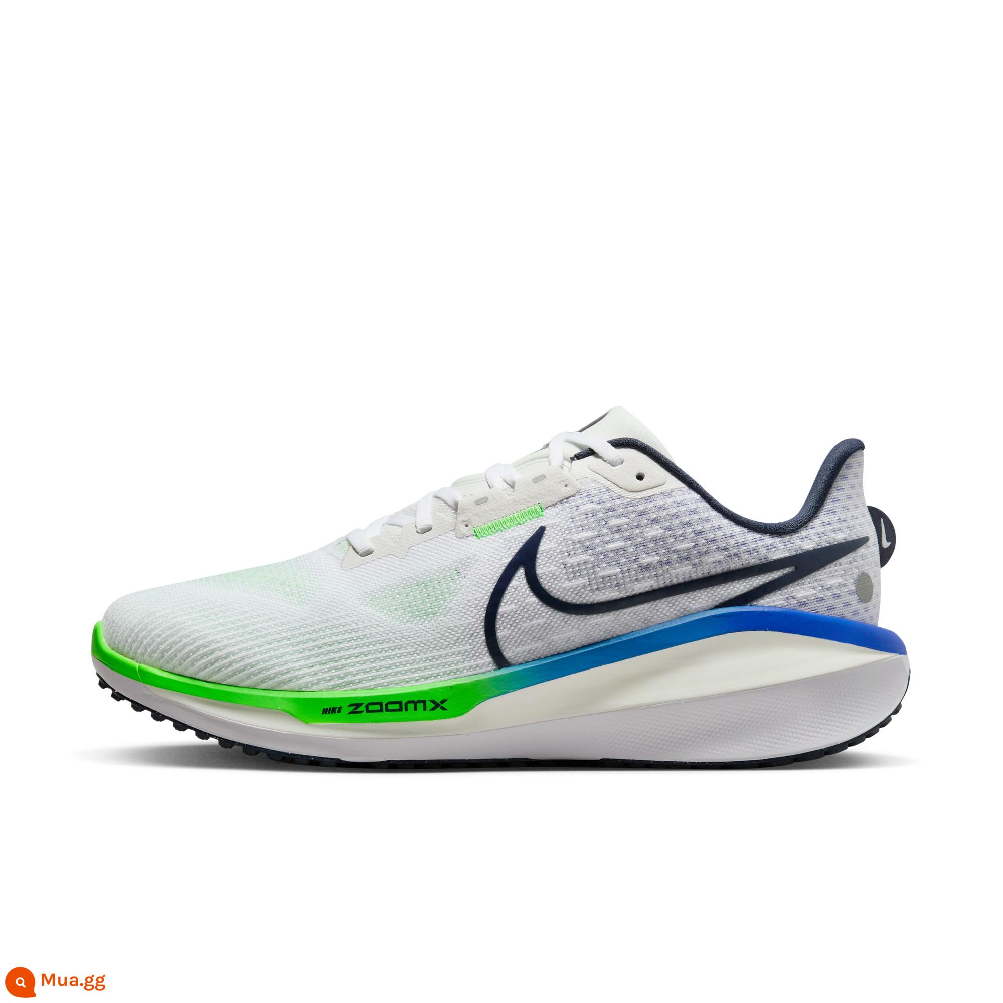 Giày chạy bộ đường trường nam Nike VOMERO 17 chính thức mùa xuân chạy đường dài nhẹ thoáng khí FB1309 - 100 trắng/xanh chớp/xám bạc nhạt/xanh đua/xanh lục