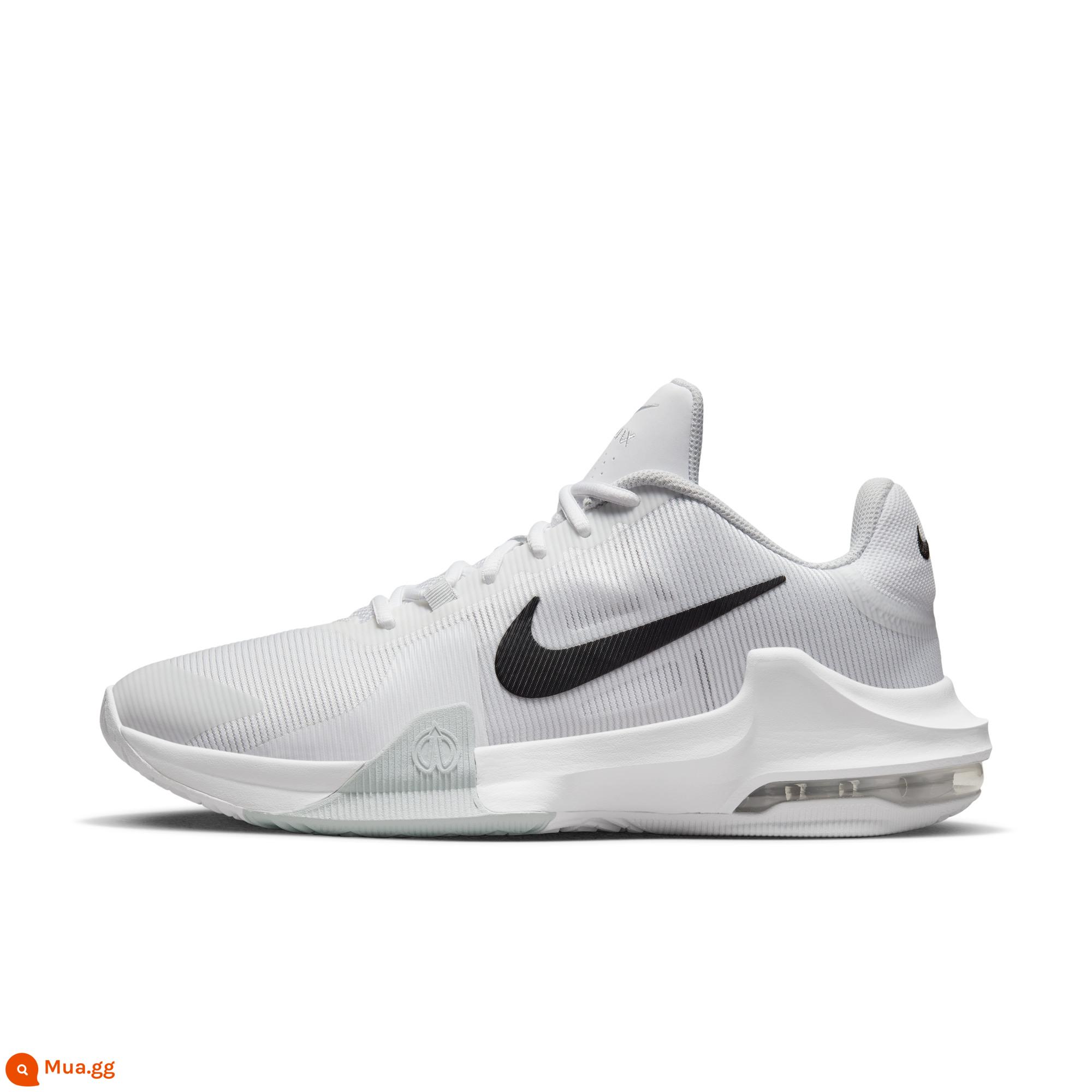 Nike Nike Official AIR MAX IMPACT 4 giày bóng rổ nam combat mùa xuân thoáng khí chống xoắn DM1124 - Trắng/Đen/Bạch kim (DM1124-100)