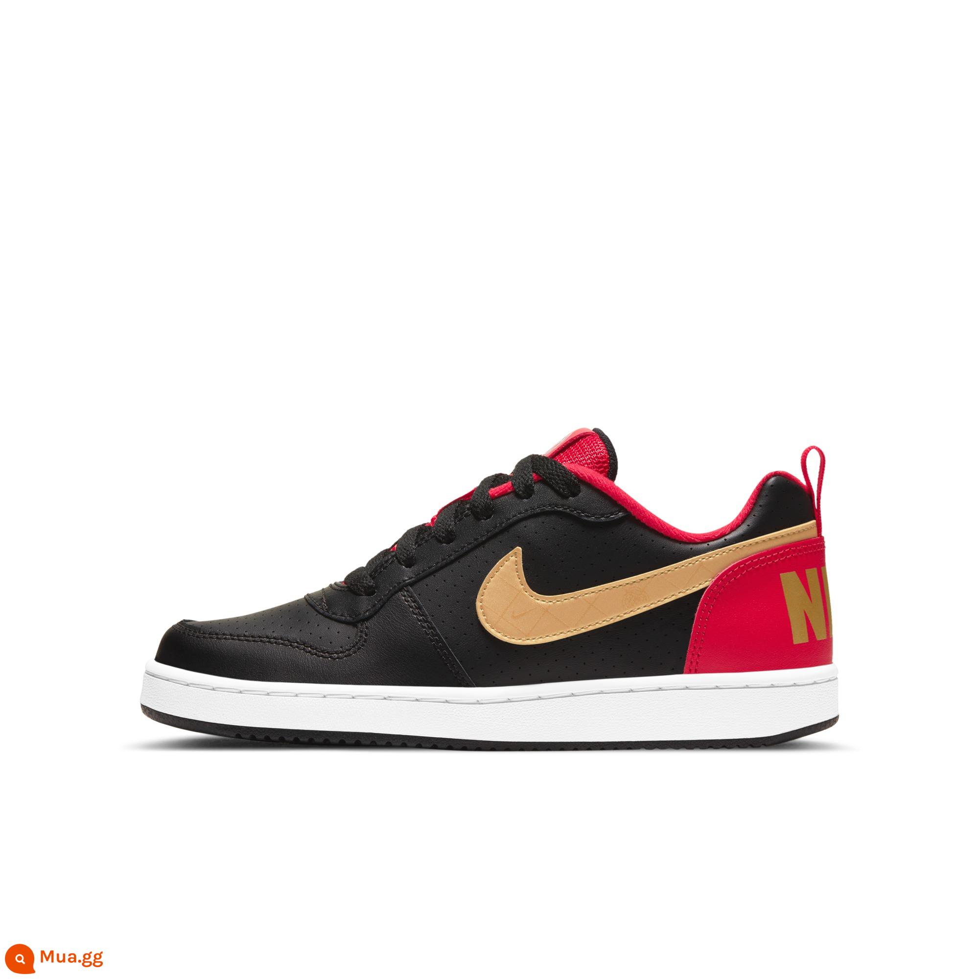 Nike Nike chính thức cho bé trai COURT BOROUGH LOW giày thể thao trẻ em cỡ lớn mùa đông cổ thấp DD8495 - 091 đen/vàng kim loại/trắng/đỏ đại học/vàng kim loại