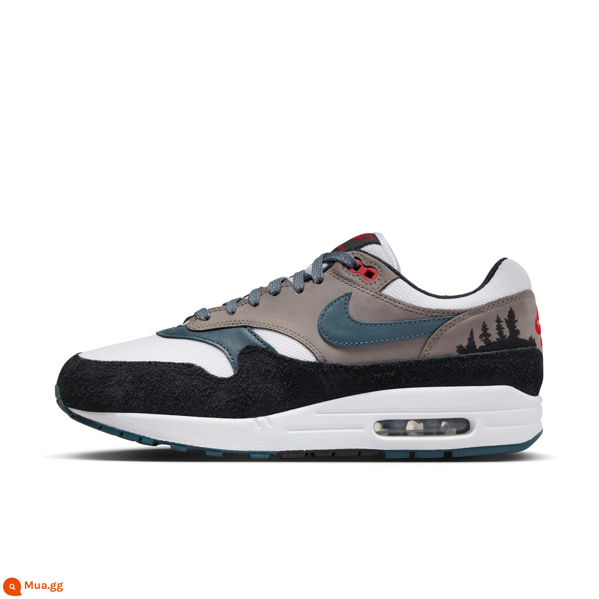 Giày thể thao nam Nike AIR MAX 1 chính hãng đệm cổ thấp thêu hỗ trợ cầm nắm FJ0698 - 100 màu trắng/xanh lam/đen/xám mềm/đỏ đại học