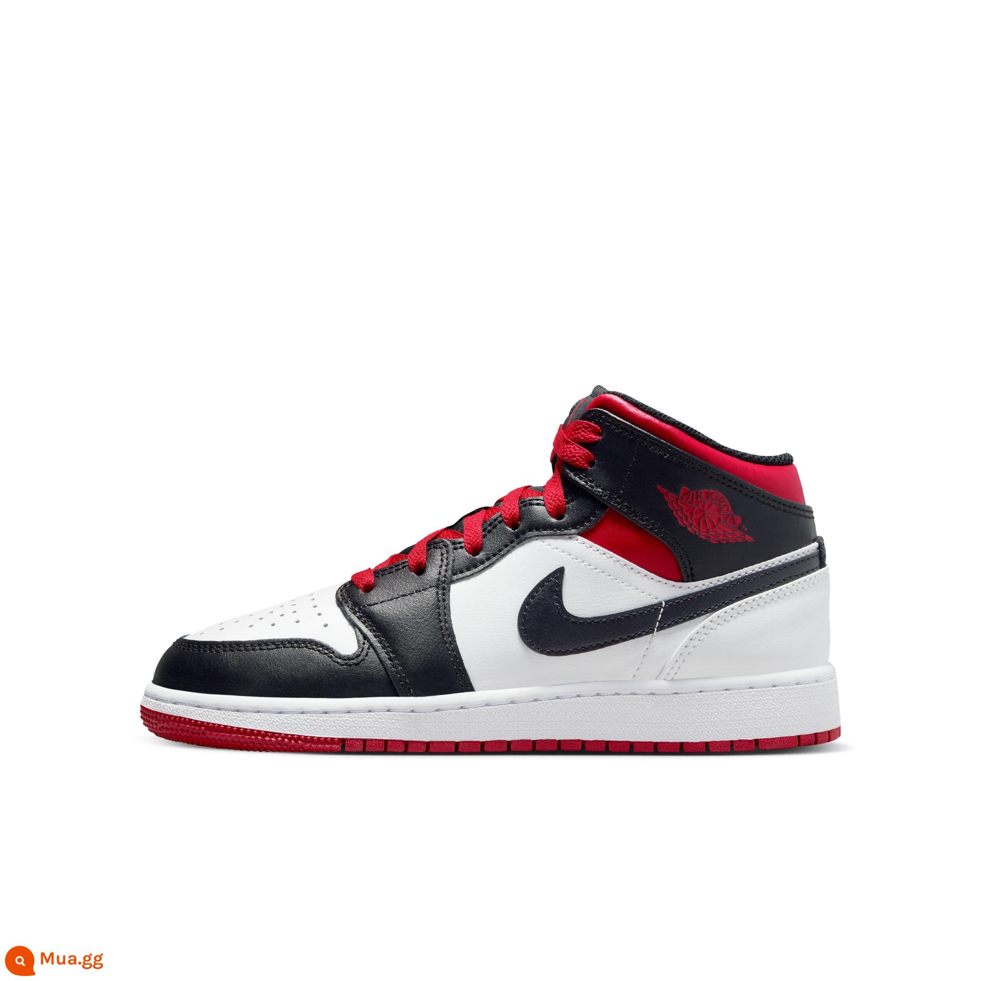 Jordan chính thức Nike Jordan boy AIR JORDAN 1 AJ1 giày thể thao trẻ em cỡ lớn mùa xuân DQ8423 - 106 trắng/đỏ thể dục/đen