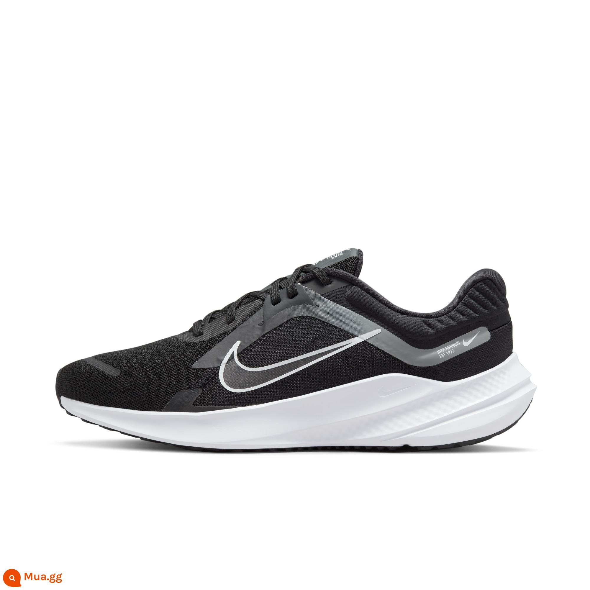 Nike Nike Official QUEST 5 Giày chạy bộ đệm nhẹ thoáng khí cho nam Lưới thể thao mùa xuân DD0204 - 001 đen/trắng/bồ hóng/bồ hóng đen