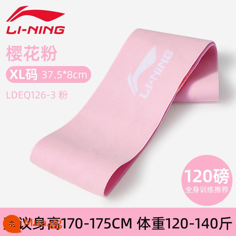 Li Ning dây đàn hồi dây kháng lực rèn luyện sức mạnh vòng mông đẹp thể dục nữ yoga kéo dài co giãn thể thao hiện vật để nâng mông - Bột Sakura [trọng lượng khuyến nghị 120-140 pounds]