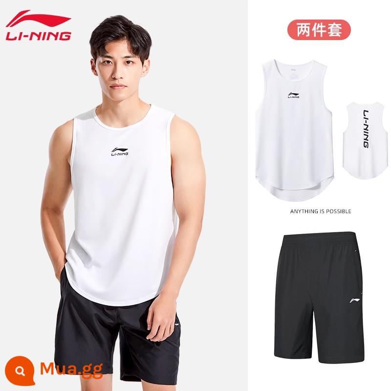 Áo vest thể thao Li Ning thể thao nam khô nhanh phù hợp tập luyện bóng rổ điền kinh không tay chạy bộ áo vest lụa băng mùa hè - Màu trắng mát [áo nhanh khô + quần short nhanh khô] để thay đổi kiểu dáng, vui lòng liên hệ bộ phận chăm sóc khách hàng