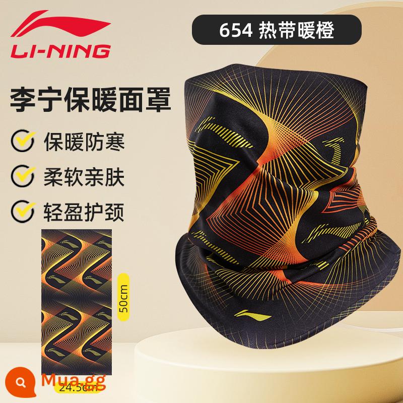 Li Ning mặt nạ trượt tuyết ma thuật khăn trùm đầu đi xe đạp khăn choàng cổ nam leo núi chống gió ngoài trời bảo vệ mặt mỏng đi bộ đường dài - Màu cam ấm nhiệt đới (chống gió và chống bụi, thân thiện với da và mềm mại, bảo vệ cổ nhẹ)