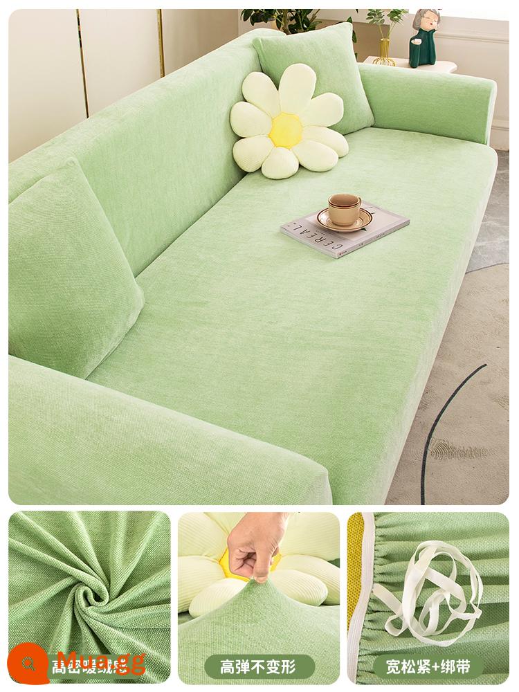 Trường hợp ghế sofa Tất cả đều phổ biến phổ quát cũ kỹ trang phục cũ - Chenille-Matcha Green [Miễn phí bao gối và vế cùng kiểu dáng]