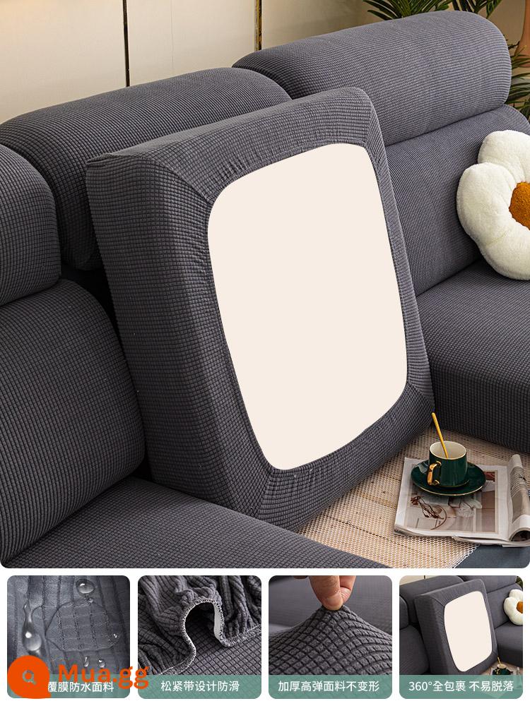 Bọc ghế sofa đa năng bao gồm tất cả bốn mùa phổ quát không cần đo tựa đầu tựa lưng bao đàn hồi đệm ghế bọc ghế sofa - Không thấm nước-Xám đậm