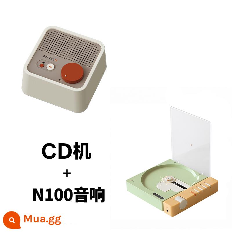 Syitren Satalin CD Inserter R300 Retro Bluetooth chất lượng cao nghe album máy CD nguyên chất di động - Loa Fruit Green+N100