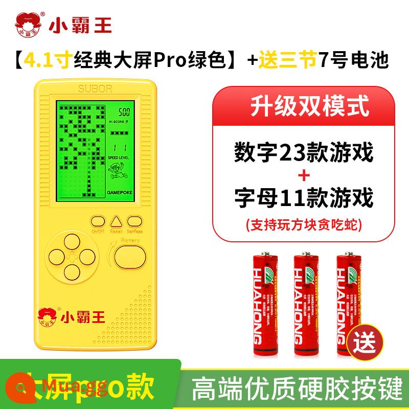 [Mới 2023] Máy chơi game cầm tay Máy chơi game Tetris 4,1 inch màn hình lớn phát triển câu đố trí thông minh cổ điển hoài cổ tuổi thơ trẻ em máy khối cầm tay kiểu cũ nhỏ nhỏ - Model có đèn nền Xiaobawang-màu vàng [Màn hình lớn bảo vệ mắt độ phân giải cao 4,1 inch] đi kèm pin ☆ chế độ kép