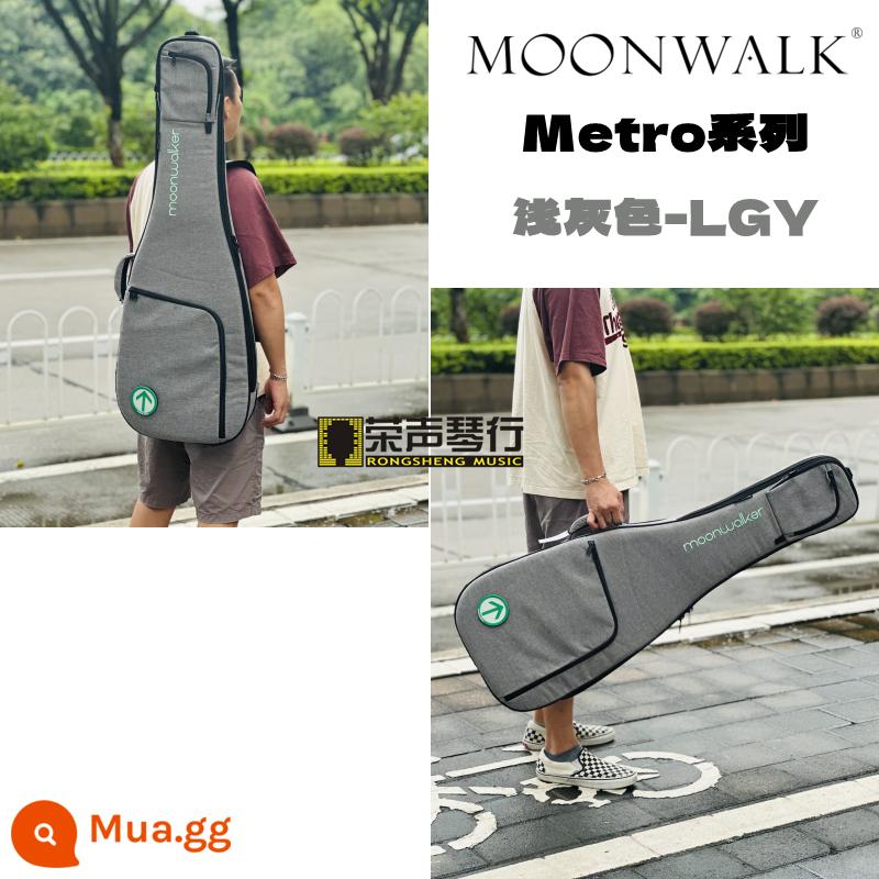 MOONWALK Đơn Giản Đơn Giản Dòng Đàn Guitar Điện Bass Điện Dân Gian Acoustic Buổi Biểu Diễn Túi Ba Lô - Metro Series Compact [Túi biểu diễn âm trầm màu xám nhạt]