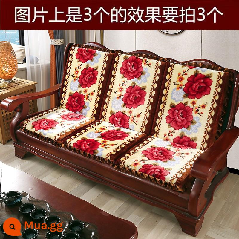 Sofa gỗ đệm có tựa lưng đệm ghế gỗ đệm một mảnh gỗ gụ thoáng mát đệm ghế dày đệm mùa đông - EMantangcai-Ca