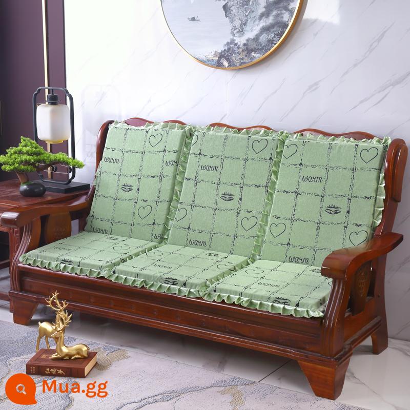 Sofa gỗ đệm có tựa lưng đệm ghế gỗ đệm một mảnh gỗ gụ thoáng mát đệm ghế dày đệm mùa đông - Tình yêu bàn cờ-táo xanh