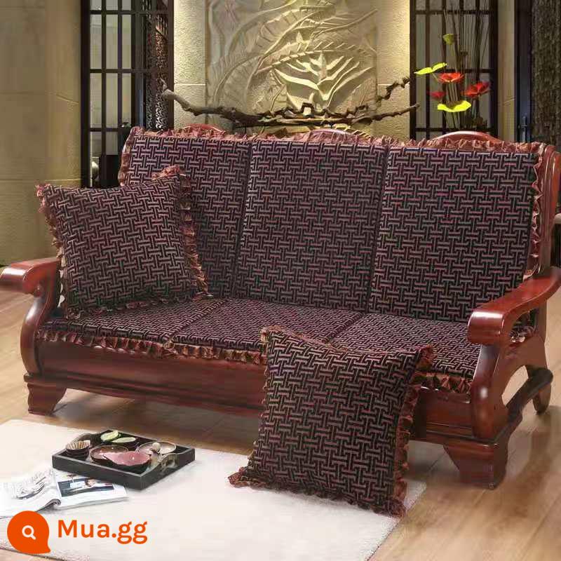 Sofa gỗ đệm có tựa lưng đệm ghế gỗ đệm một mảnh gỗ gụ thoáng mát đệm ghế dày đệm mùa đông - Lưới Vạn Lý Trường Thành