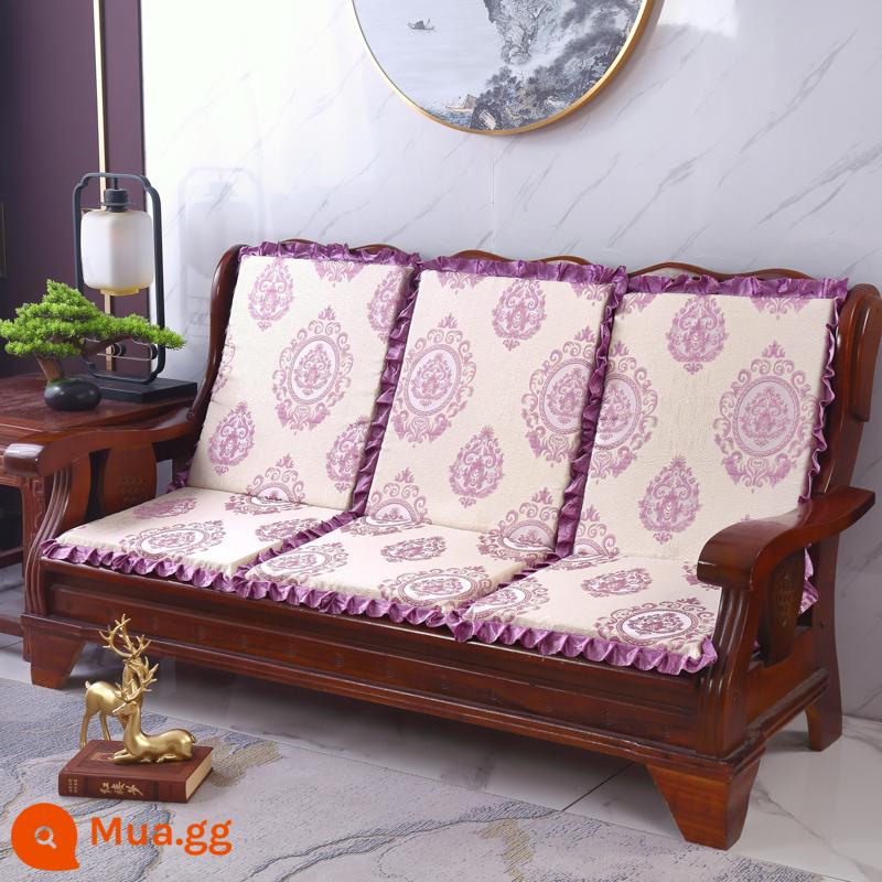 Sofa gỗ đệm có tựa lưng đệm ghế gỗ đệm một mảnh gỗ gụ thoáng mát đệm ghế dày đệm mùa đông - Một gia đình lớn và một doanh nghiệp lớn-Xueqing