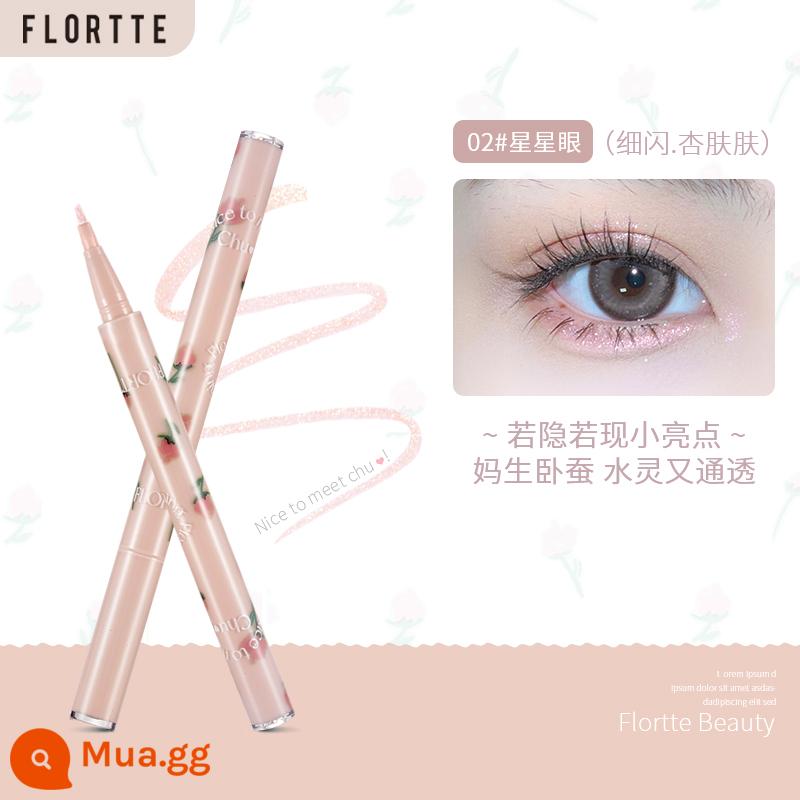 FLORTTE Flower Loria Nằm Tằm Bút 04 Hoa Rơi Leah Bút Kẻ Mắt Cực Mịn Xuống Đường Viền Bút Keo Bóng - First Love Series 02# Star Eyes [lấp lánh mịn, da mơ]