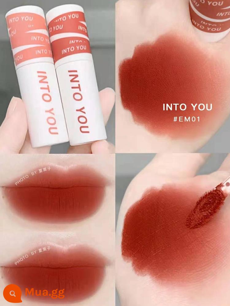 into you lip mud air son men son bóng em525 water mist son môi into you dâu gấu doanh can 08 - [Hàng có sẵn, giao hàng nhanh] EM01# Trà Đỏ Cam Quýt