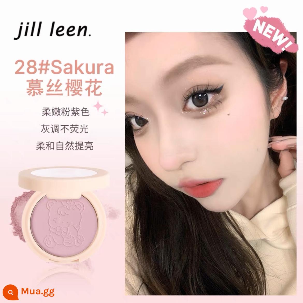 Phấn má hồng jill leen 18 dạng kem màu cam đậu sun đỏ khả năng sửa chữa Phấn má hồng jilleen màu tím má hồng nữ Yi Mengling 3g - 28# mousse hoa anh đào