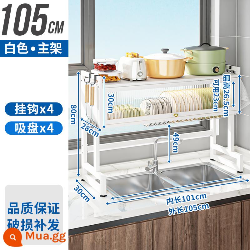 Bồn rửa nhà bếp, máy tính bảng kính viễn vọng kính thiên văn - Model cố định [105cm trắng] 4 móc + khung chính tiêu chuẩn