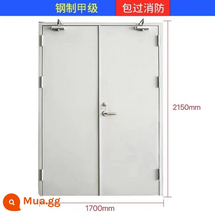 Nhà sản xuất cửa chống cháy Zhangqi bán hàng trực tiếp cửa chống cháy thép Loại A Cửa chống cháy loại B Cửa chống cháy kỹ thuật thép an toàn - [2150mm*1700mm] Loại A [bao gồm cửa đóng và chống cháy]