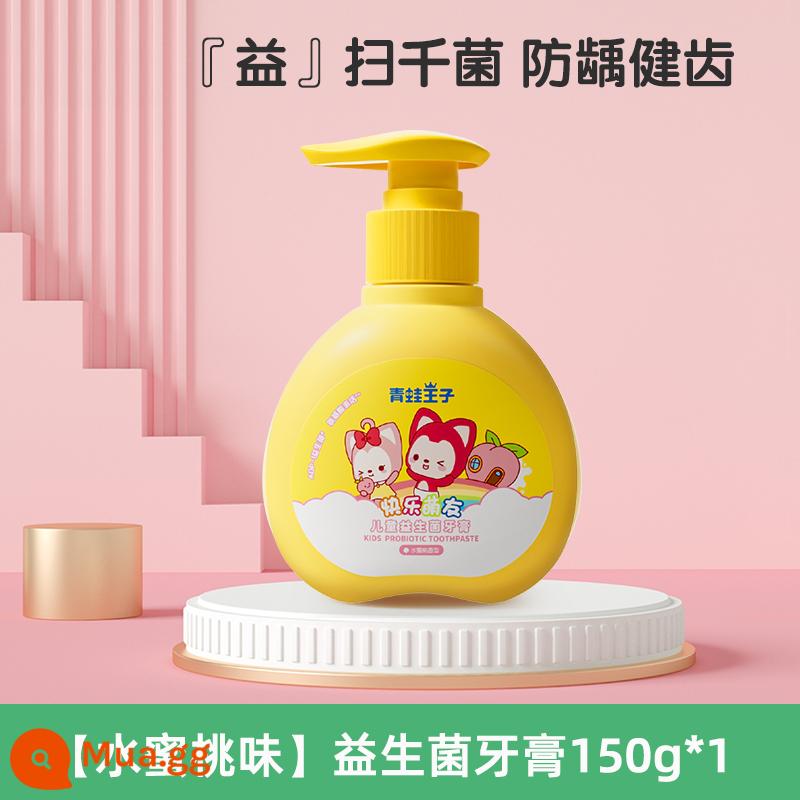 Frog Prince Kem đánh răng Probiotic dành cho trẻ em 3-12 tuổi Trẻ em có chứa Fluoride Học sinh tiểu học Kem đánh răng chống sâu bướm dành cho trẻ em - [Đào] Kem đánh răng Probiotic 150g