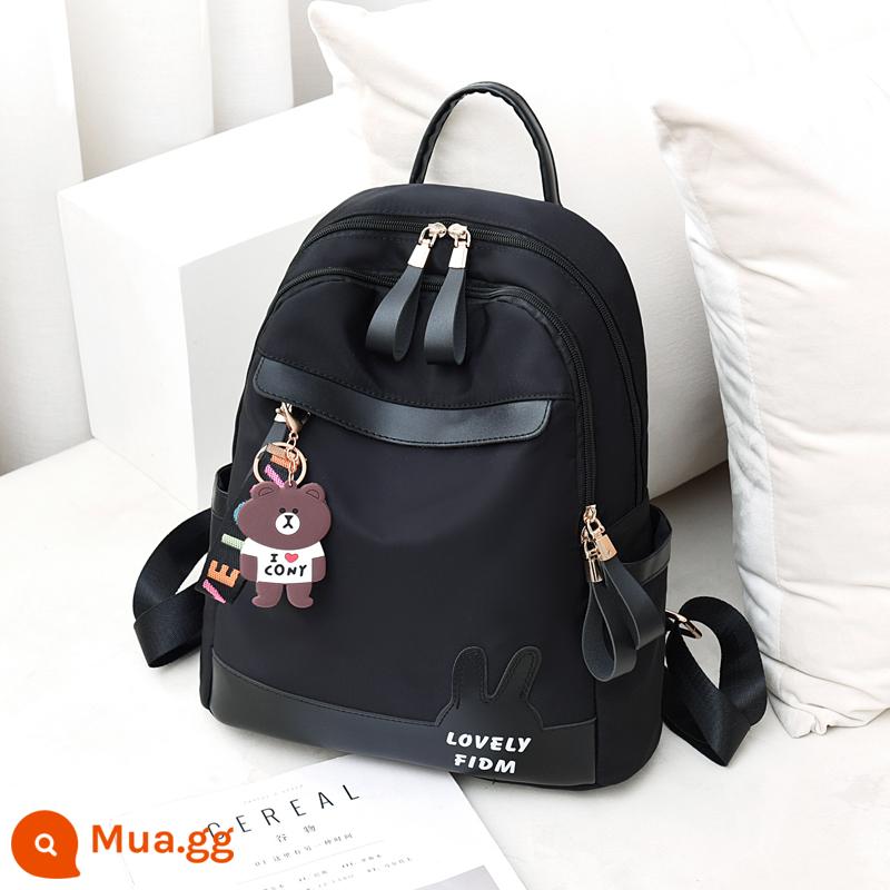 Ba lô nữ 2022 Thời trang mới Tide Ladies Ladies Backpack Túi nhỏ Travel Large -capacity Student School - [Phong cách vải Oxford] màu đen