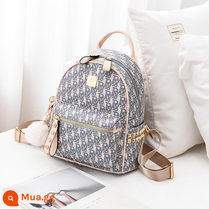 Ins Net Red Superfire Twees Nữ Summer 2022 Phiên bản mới của Hàn Quốc về thời trang Tide Rivet Rivet Backpack Túi thông thường - [Phong cách sang trọng] Kích thước nhỏ màu trắng nhạt