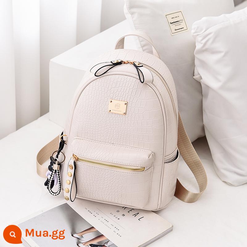 Ins Net Red Superfire Twees Nữ Summer 2022 Phiên bản mới của Hàn Quốc về thời trang Tide Rivet Rivet Backpack Túi thông thường - [Mẫu cá sấu] Màu trắng size lớn