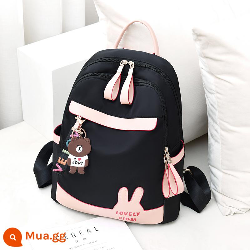 Ba lô nữ 2022 Thời trang mới Tide Ladies Ladies Backpack Túi nhỏ Travel Large -capacity Student School - [Phong cách vải Oxford] đen và hồng