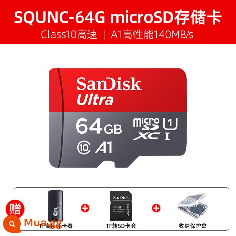 Thẻ nhớ SanDisk 64g tốc độ cao điện thoại di động lái xe ghi thẻ nhớ mở rộng thẻ microsd thẻ nhớ thẻ tf - Đầu đọc thẻ 64GB+