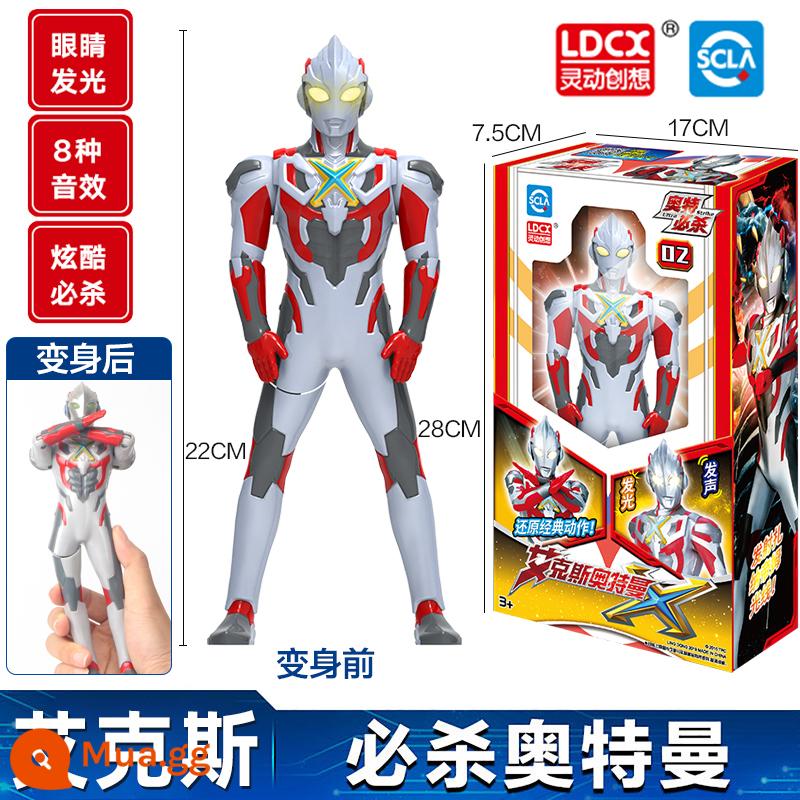 Sáng tạo thông minh Ultraman Arena Battle Bộ đồ kết hợp di chuyển được cho trẻ em Dark Orb Boy Doll Đồ chơi - Ultra Must Kill Series-Aix [Biến đổi âm thanh và ánh sáng]