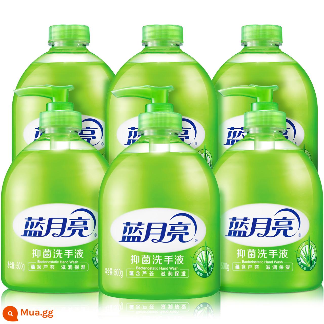 Blue Moon Nước Rửa Tay Kháng Khuẩn Khử Trùng Aloe Vera Dưỡng Ẩm 500gX6 Chai Refill Home Official Flagship Store Authentic - Chai 500g*3+500g chai*3 (dưỡng ẩm lô hội)